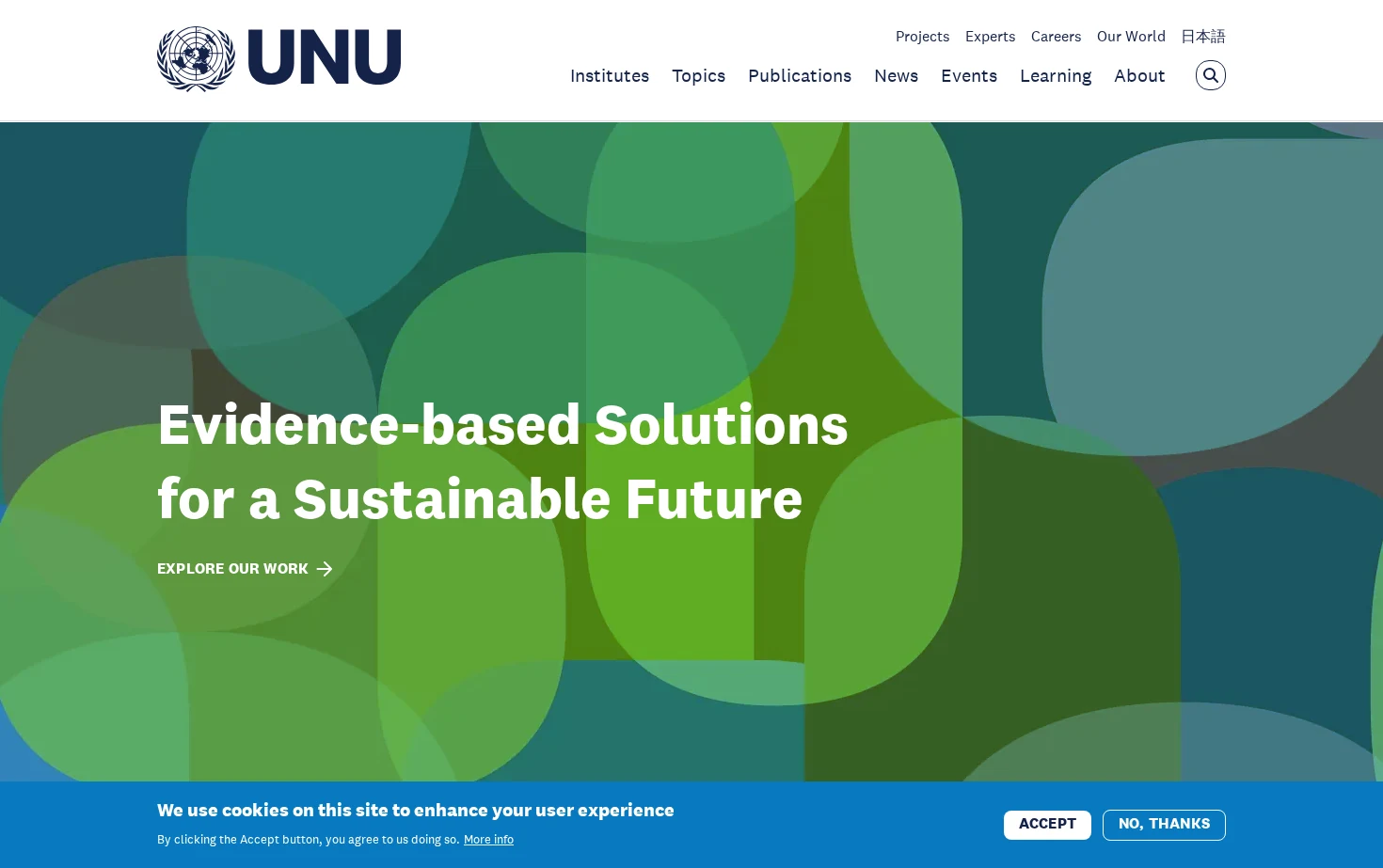 United Nations University 页面快照